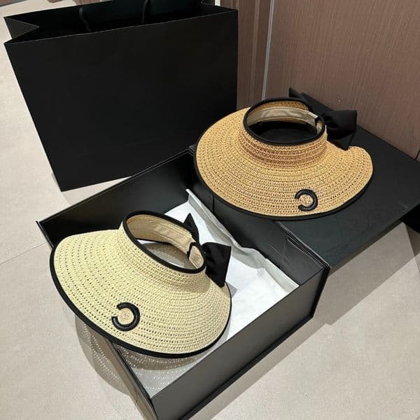 Designer Hat for Womens Hats Designers Beach Hat Summer Empty Top Sun Visor Straw Hat Caps Outdoor Adjustable Casual Luxury Beach Sunhat
