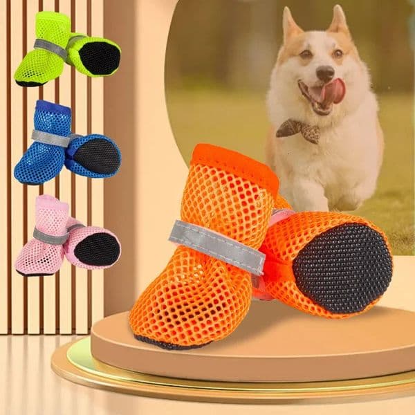 4pcs Dog Shoes Nonslip Breathable Wearresistant Boots Suitable For Small Medium Sized Pets Puppy Protective Footwear 260331