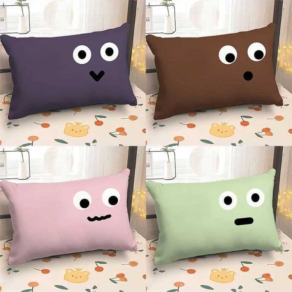 Emoji Solid Color Pillowcase Rectangular Pillow for Dormitory Bedroom Bedside Car Seat Cushion H260413