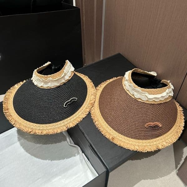 Designer Summer Empty Top Sun Visor Straw Hat Caps Women Outdoor Adjustable Casual Luxury Beach Sunhat
