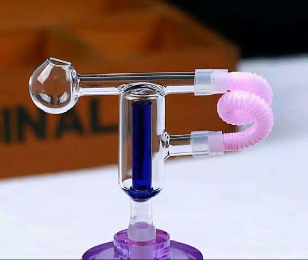 Glass Pipes Smoking Hand-blown Beautifully Handcrafted Smoking Pipe Dual filter walking board