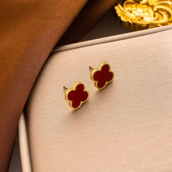 Designer earrings jewelry 15mm mother of pearl clover earrings women luxury wed earrings for gift gold rose