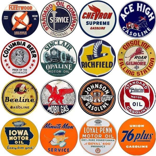 Motor Oil Gas Vintage Retro Round Metal Tin Sign Rustic Decor Wall Art Posters Funny Iron Painting For Home Bar Pub Cafe Garage 26Y0413