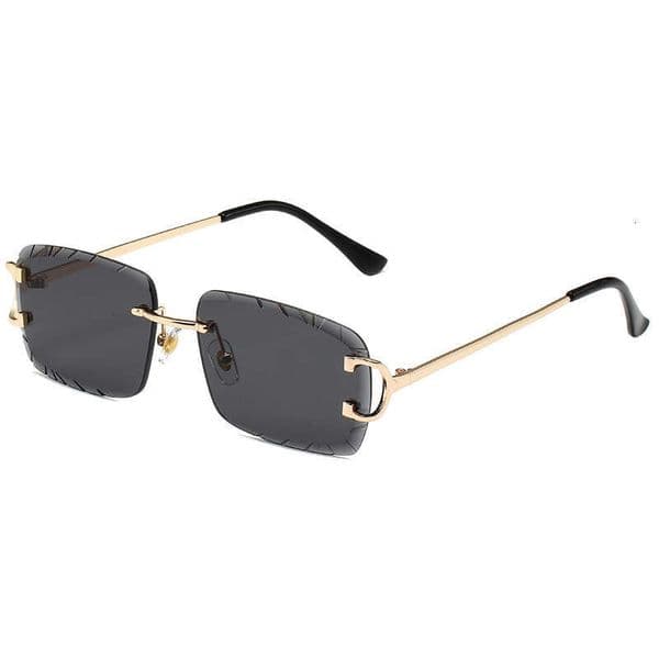 Frameless Cut Edge Square Beveled Metal Women Ins Street Style Trendy Sunglasses