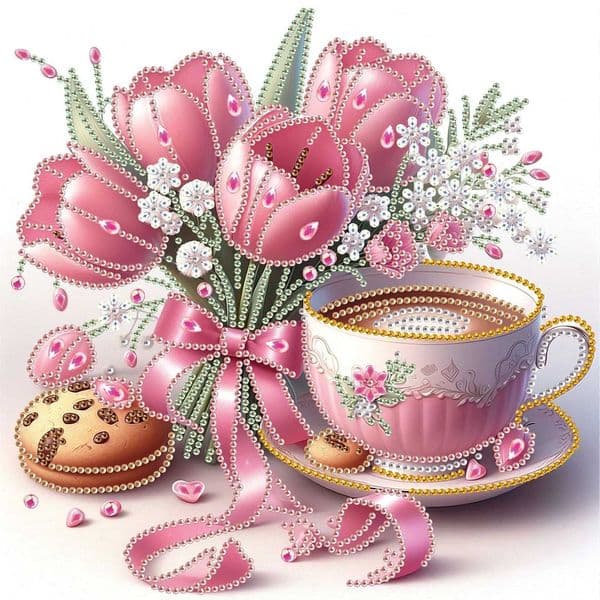 Coffee Special Shape Diamond Art Painting Kit for Adult BeginnerCrystal Diamond Special Shape Kit for Home Wall Decoration GiftZ260413