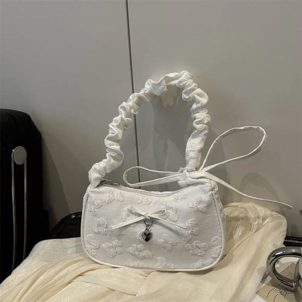Summer Fashion Underarm Bag Small Fre Simple Korean Version Casual Single Shoulder Sweet Flower Handbag 260402