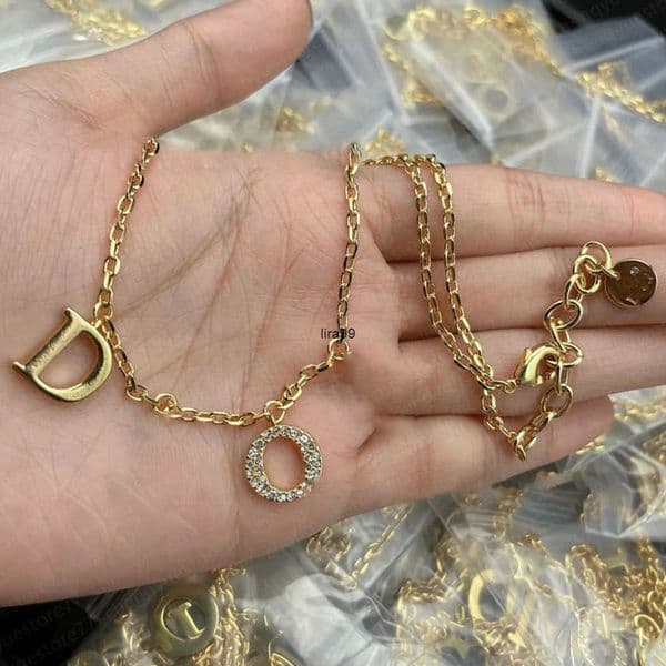 Pendant Necklaces Pendant Necklaces D Letter Lady Designer Necklace Gold titanium Steel High end Elegant Pendant Stainless Women designer jewelry gift AA