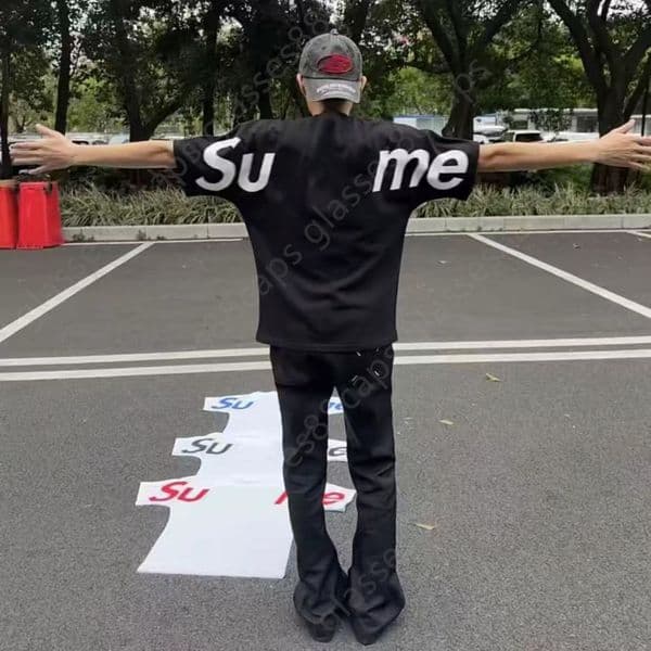 Supremely Designer Men's T-Shirts American street fashion brand letter embroidery new high quality mens cotton plus size Men's Tees hip-hop Clothing summer t shirt A1