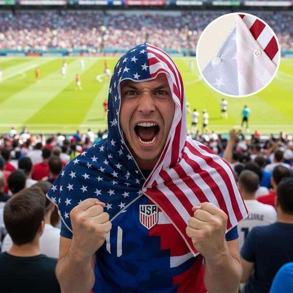 World Cup fan products for the US, Canada, and Mexico: Flag-printed U-shaped sunshade headscarf, outdoor quick-dry cooling towel