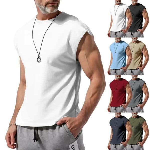 cross-border mens clothing summer sleeveless t-shirt youth casual loose thin vest men 260413BJ