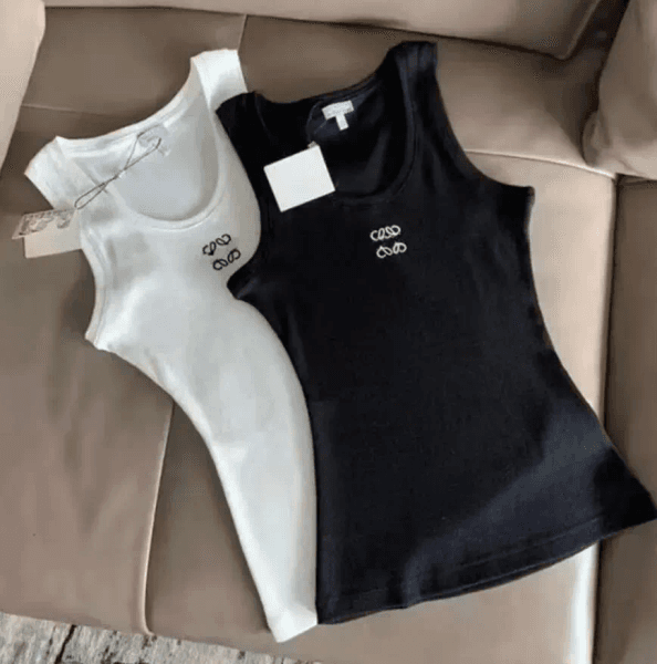 tank top vest designer clothes women women crop top camisole woman knits tank top embroidery vests sleeveless breathable knitted pullover womens slim sport tops