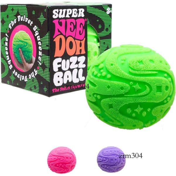 Schylling Super NeeDoh Fuzzball Stress Ball Fidget Toy Huge 4.5 in Diameter Jumbo Squishy Squeezy Fun - Colors Assorted 1 Per Pack 437 d46