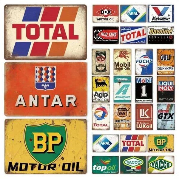 Engine Oil Vintage Signs Poster Metal Sign Decorative Plaque for Garage Gas Station Man Cave Club Bar Home Room Wall Decor 26Y0413