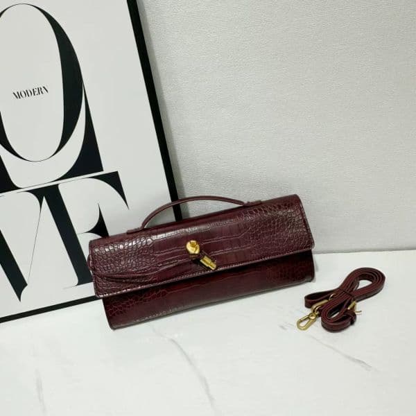 Single-shoulder baguette bag, fashionable and exquisite horizontal style, hand-held evening bag, ladies' crossbody bag