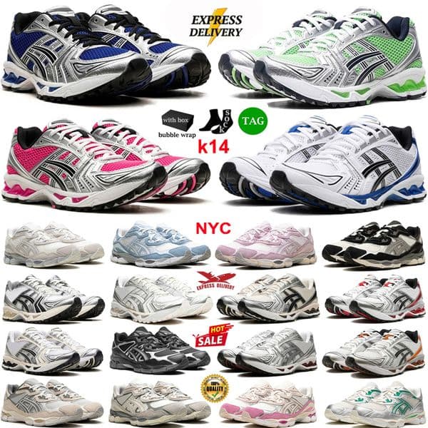 With Box Designer Shoes k14 Running Shoes Mens Womens Daily outfit Sneakers gel nyc Pink Triple Pure Black Silver Green Grey Brown Outdoor Sports Trainers Chaussure