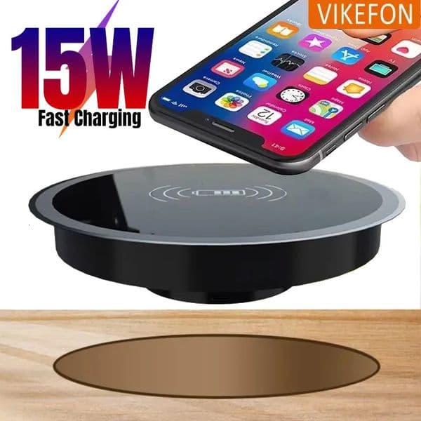 Quick Wireless Desktop Embedded Charger For iPhone 16 15 14 13 12 Pro Max S24 S23 Fast Inductive Charging 260410