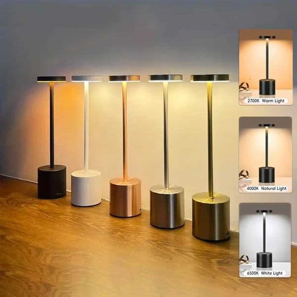 Cordless Table Lamp Bedside Modern LED Night Lamp Rechargeable Touch Tri-color Desk Lamp Restaurant Bar Bedroom Decoration H260413