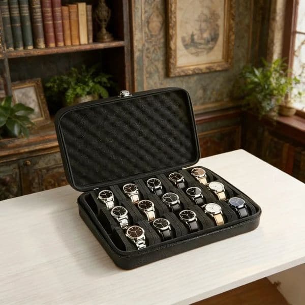 1PC ious Watch Storage Box with 15 SlotsSpacious Storage Space with Protective Foam Stylish Display Case 260409