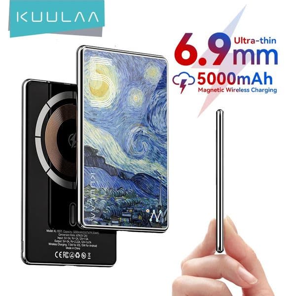 KUULAA Magnetic Power Bank 5000mAh Magnetic Wireless Phone Charger External Battery 20W Fast Charging For iPhone 17 16 PowerBank 260410