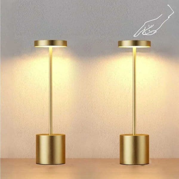 Gold Table Lamps Portable LED Desk Lamps Dimming Rechargeable Battery Powered LED Lighting for RestaurantBar Bedroom Party H260413