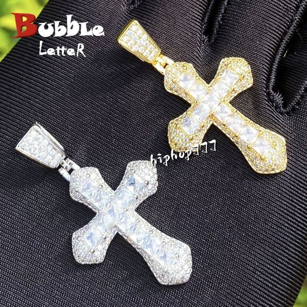 Hip Hop Jewelry for Women Genuine 925 silver Cube moissaniteia Cross Pendant Bag Charm