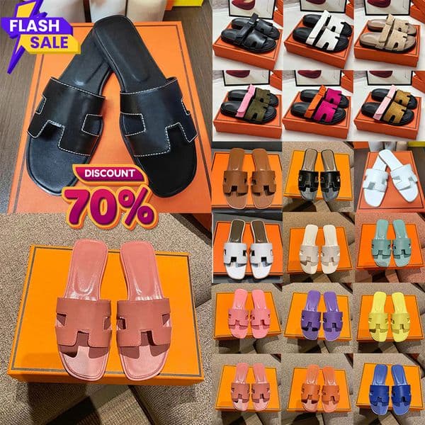free shipping famous sandals designer sandal women slippers flat heel slides luxury slipper womens beach orange black white brown party trainers with dust bag