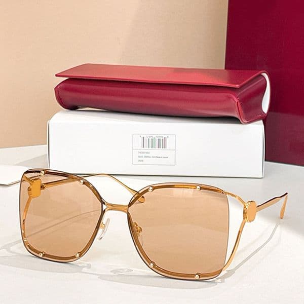 Designer Womens Sunglasses Luxury Brand Women Metal Frame Hollow Design Top Quality Outdoor Vacation Lady Glasses with Original Box GG1713S