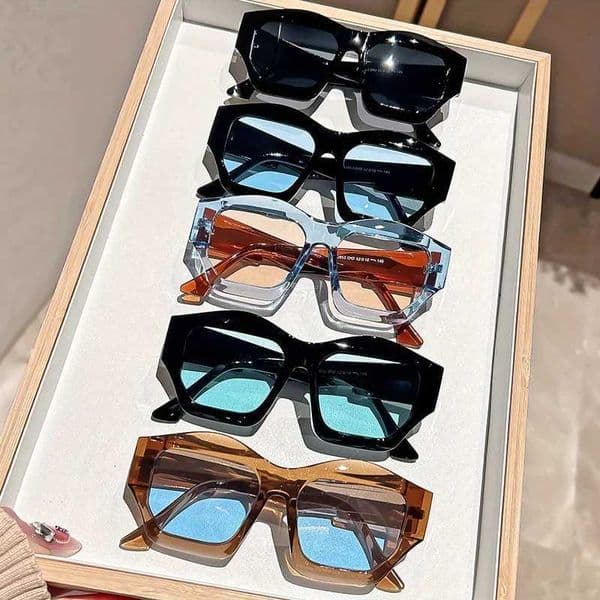 2026 New classic Fashion Square Frame Sunglasses Trendy Irregular Thick Hip Hop Street Style Glasses H260414