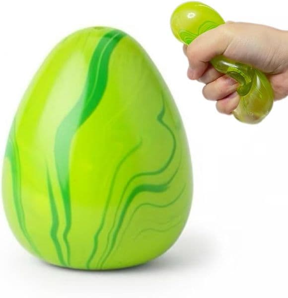 Squishy Egg Sugar Stress Balls, Green Fun Squish Easter Egg Squeeze Fidget Toys, Squishy Sugar Ball Sensory Toys for Kids and Adults, Easter Egg Hunt Prize Homeschool 2PC