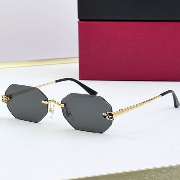 Luxury Sunglasses Designer Sports Retro Polygonal Metal Borderless CT0599 Mens and Womens Outdoor UV Resistant Sunglasses 400 with Box