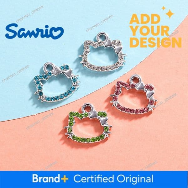 Rhinestone Hello Kitty Pendant & Photo Frame Alloy Charms, DIY Accessories for Bracelets, Clothing Necklaces Jewelry Supplies