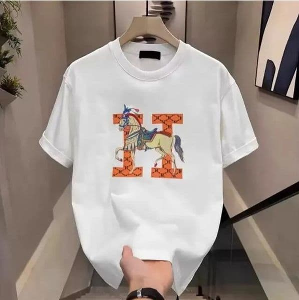 Men's T-Shirts Embroidered Short Sleeve Summer Fashion Men's Trendy Casual Couple Light Luxury T-Shirt Versatile S-5XL