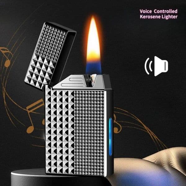 Hot Selling High-End Metal Intelligent Voice Controlled Ignition Lighter, Visual Window USB Charging Lighter