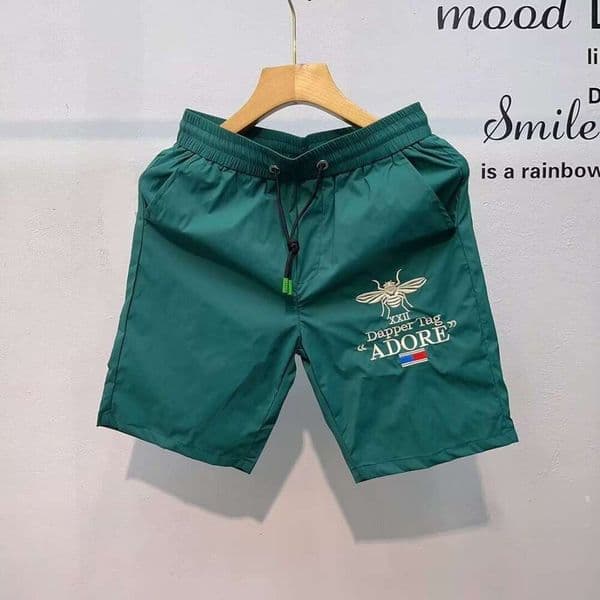 Men's Bee Embroidery Drawstring Shorts Summer Knee Length Casual Lightweight Quick Dry Breathable Elastic Waist Sports Beach Swimwear Board Shorts For Men