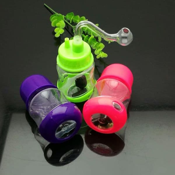 Coloured plastic mini water pipe Glass Bongs Glass Smoking Pipe