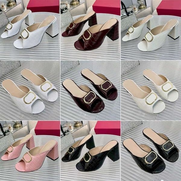 2026 New Arrivals Designer Slippers Women's Sandals Sexy Black High Heels Fashionable Flat Slippers Elegant Dress Shoes Beach Sandals