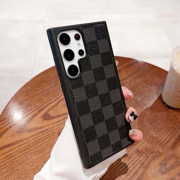 for Samsung Galaxy S26 Ultra S25 Ultra S24 S23 S22 Plus Luxury Phone Case Plating Slim Leather Designer Phone Cover Good Grip Shockproof Protection for Gift