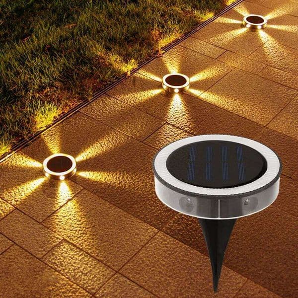 4Pack Solar Night Light, Waterproof Outdoors Underground Lamp,360 LED Floor Lights for Garden,Yard,Lawn,Balcony Decor 26W0414
