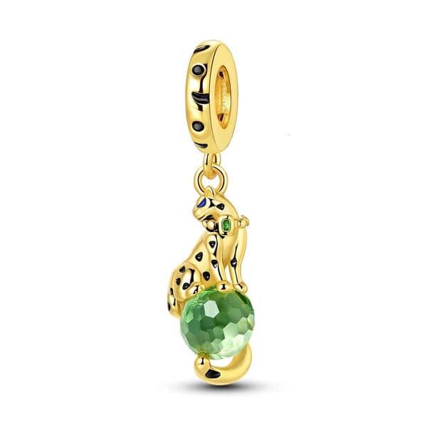 925 Sterling Silver Gold Charm Leopard Pendant Fit Beads Bracelet Diy For Wen Fine Jewelry X260414