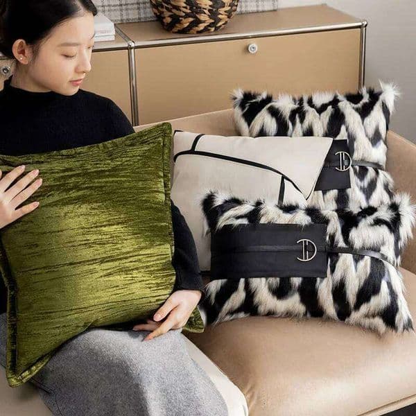 Pillow Case 2025 New Plush Throw Pillow Living Sofa Decorative Cushion Cover Homestay Model Room Bedroom Bedside Home Decor 26L0414