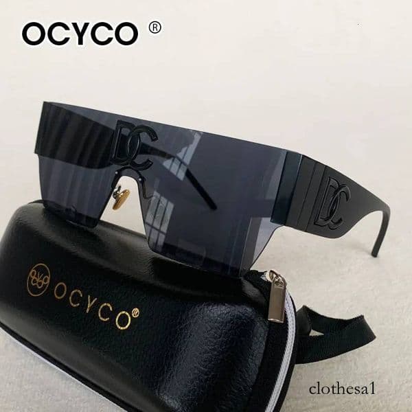 Trendy Rimless Square Sunglasses with Case for Women Luxury Brand Punk Sun Glasses Men Outdoor Eyewear Vintage Shades UV400 Chunjinqiuli
