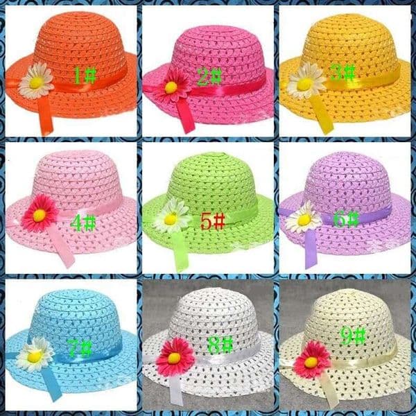 Candy Child girl beach children hat / sun hat,10pcs/lot mixed 9 colors