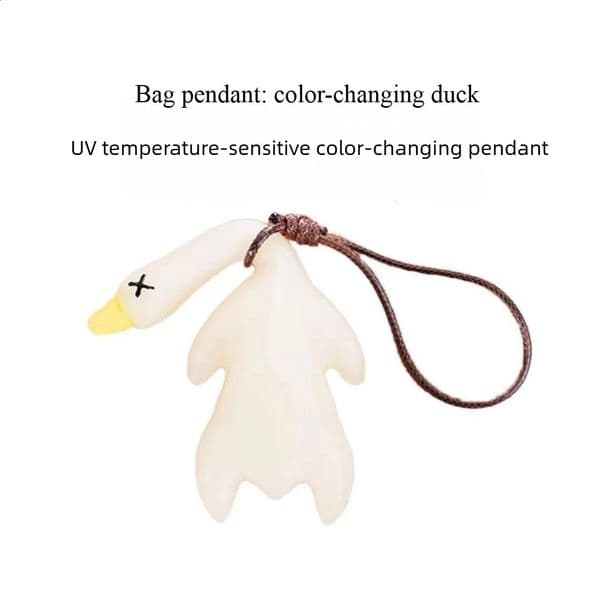 UV Temperature Sensitive Color Changing Bag Pendant Funny Duck Soft Silicone Accessory for Backpacks Handbags Purse Keychain 260403BJ