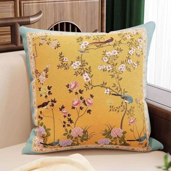 New Chinese Light Luxury Living Room Sofa Cushion Cover Bedroom Bedside Pillowcase Waist Pillow 26Y0414