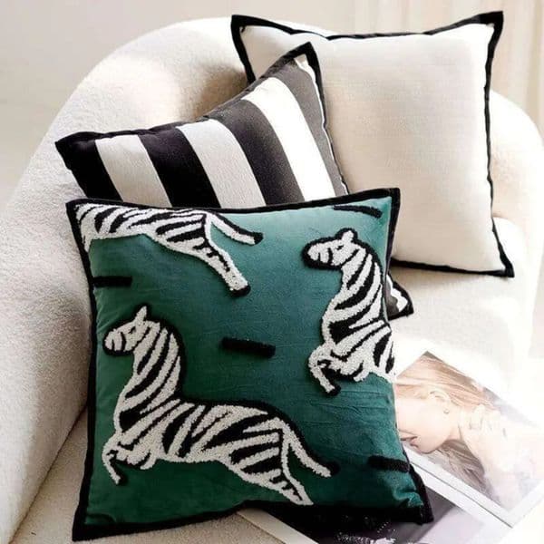 new Designer Embroidered Pony Animal Print Throw Pillow Cover Cushion Sofa Bed Luxury Soft Decorative Home Decor Perfect For Living Room Bedroom Kitchen Bedd 04 77 88