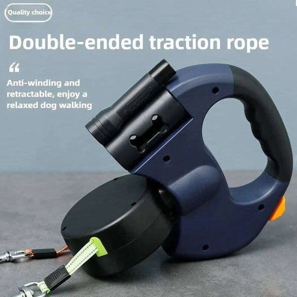 Automatic Retractable Two-End Dog Leash With Flashlight For Easy Walking Your Pet 26W0414