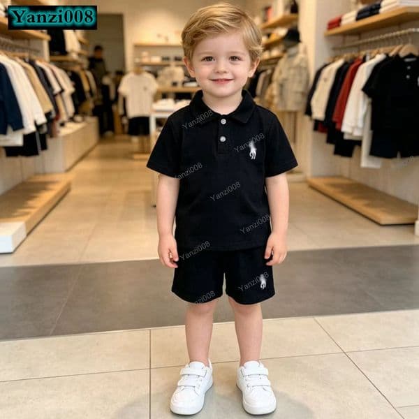 Summer New Luxury Brand Kids Designer Clothes Girls Sets Kids Boy Clothing Toddlers Boys Girls Clothes Brand Cotton T-shirt + Shorts 2Pcs/Set Baby Girls Clothes Set