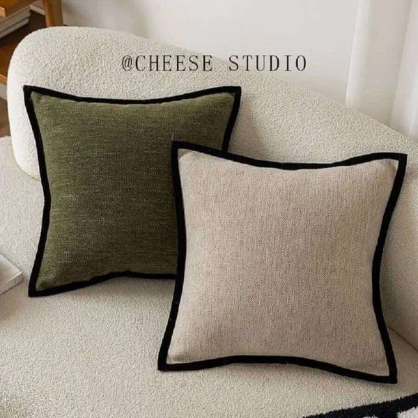 French Medieval Pillowcase Black Border Retro Green Cushion American Style Living Room Sofa Decor Waist Pillow Cover 26L0414