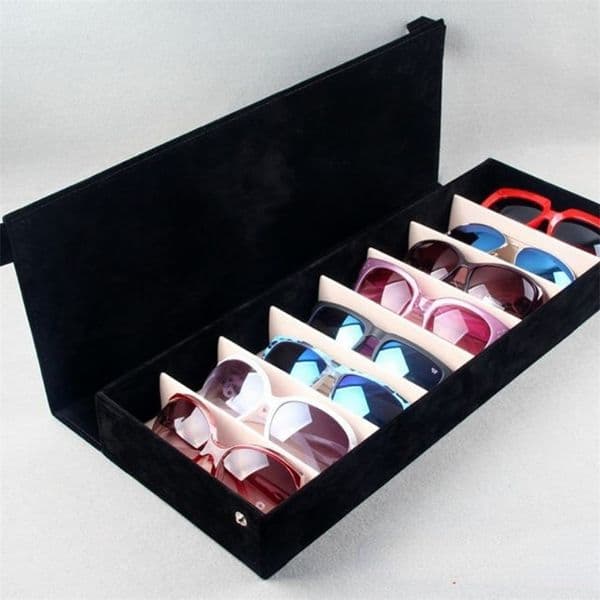 High Quality Glasses Case 8 Slot Grids Eyeglass Sunglasses Storage Display Grid Stand Box Holder Organizer w260413
