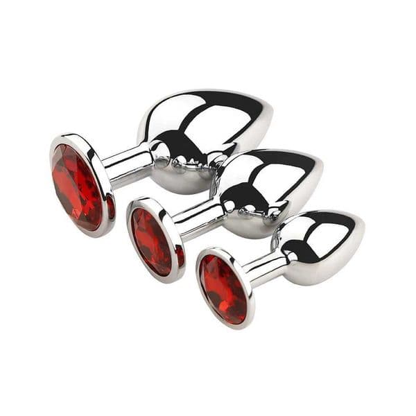 3 Sizes Stainless Steel Anal Plug Gem Base Beginner To Expert Metal Butt Plug Prostate Massager Adult Sex Toys For Man Women Gay